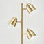 Lampe sur pied moderne à DEL réglable 3 lumières Jacob avec finition laiton doré et abat-jour coniques en métal de 64 po Jacob, ampoules incluses-64497588