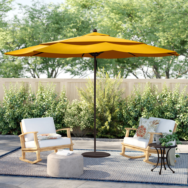 Parasol de marché 11 pi Silva, Toile Sunbrella® jaune tournesol, Bronze