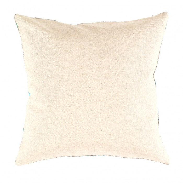 Coussin turc en velours bleu Ikat 20 po