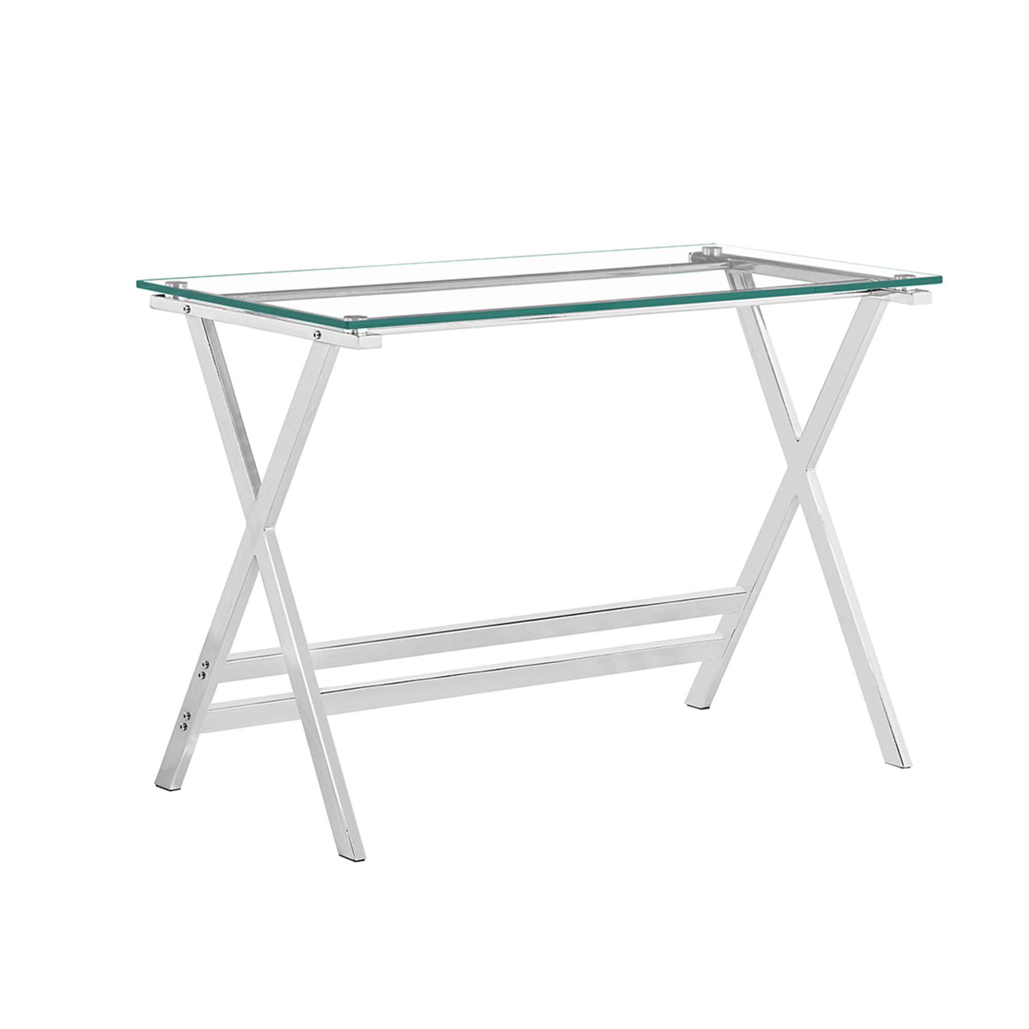 Ivy Bronx Justain Glass Computer Desk, Clear Study Table Desk, Gaming