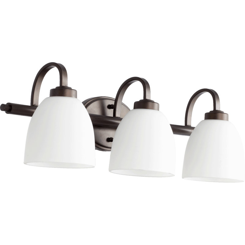 Cariad 3 - Light Dimmable Vanity Light, Oiled Bronze, Off White