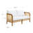 4-Piece Conversation Patio Set, Bohemian Wooden Outdoor Loveseat And Chairs With Cushions-2743786