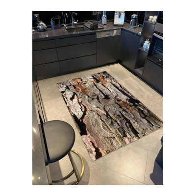 Machine Washable Tree Patterned Woven Base Rug