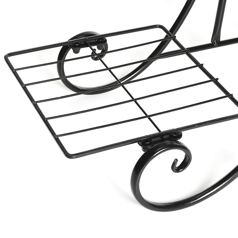 Hershel Metal Weather Resistant Plant Stand, Black