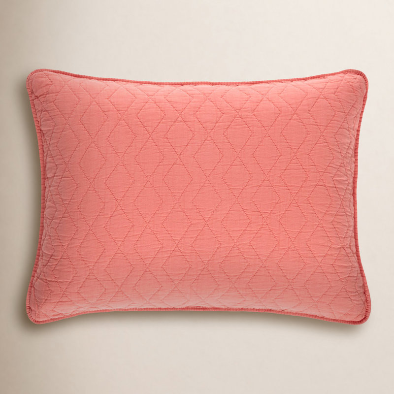 Birdie Quilted Coverlet, Full / Double, Coral