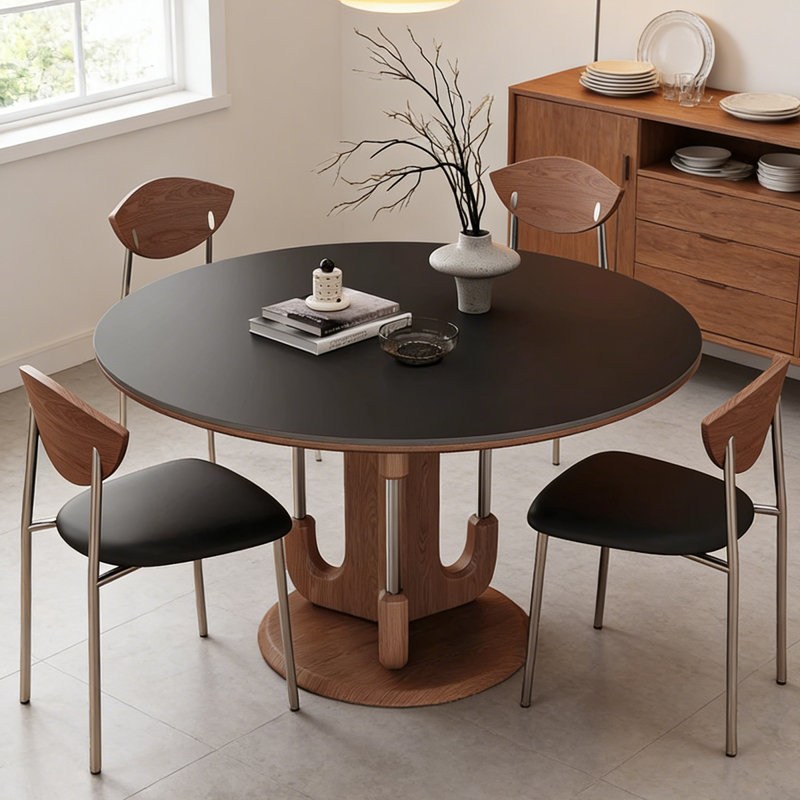 Table de salle à manger ronde de luxe légère, 29.53"H x 53.15"L x 53.15"W