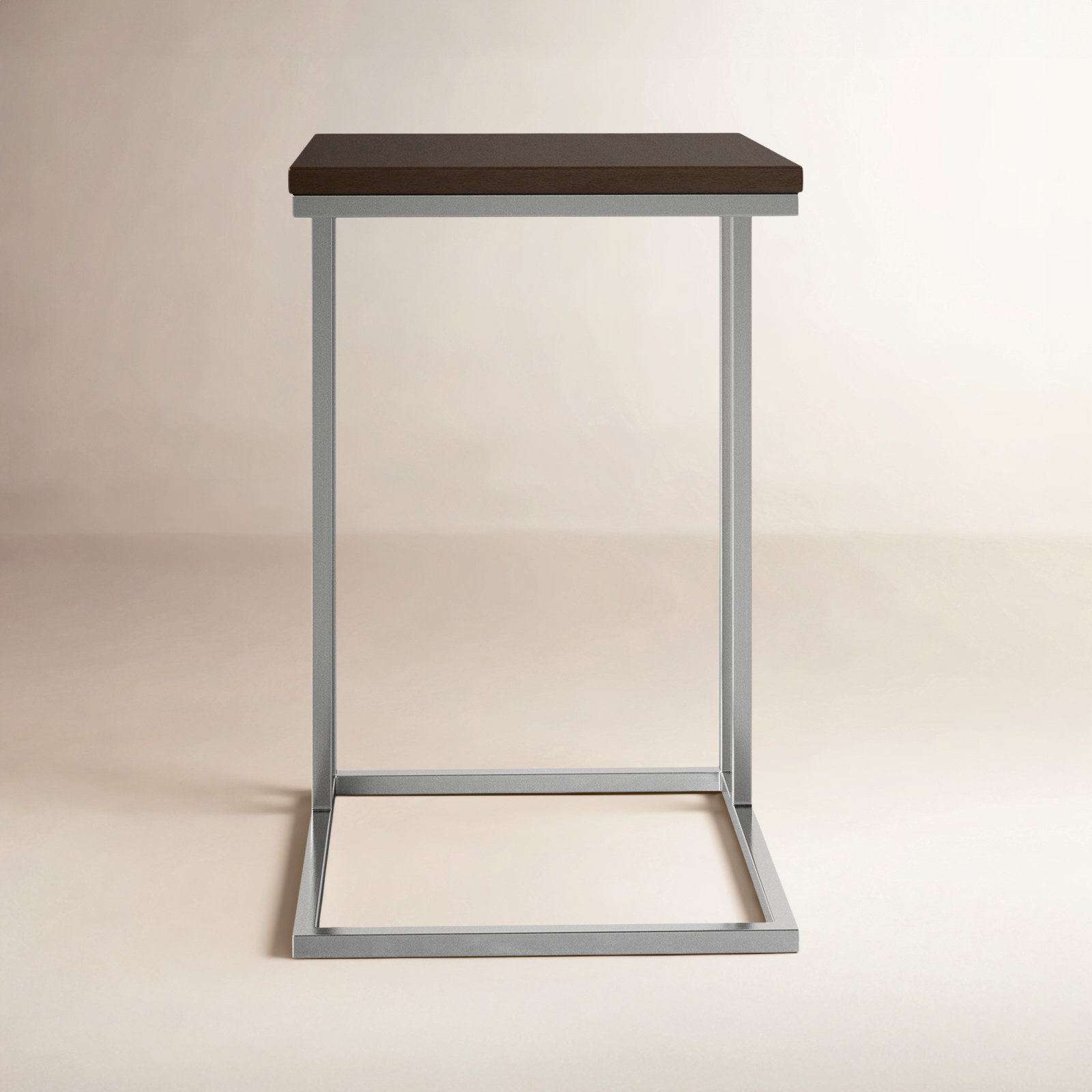 Hampshire End Table, Espresso Top/Silver Base