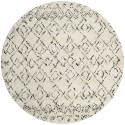 Powell Hand Tufted Nz Wool/Cotton Southwestern Rug in Ivory/Grey