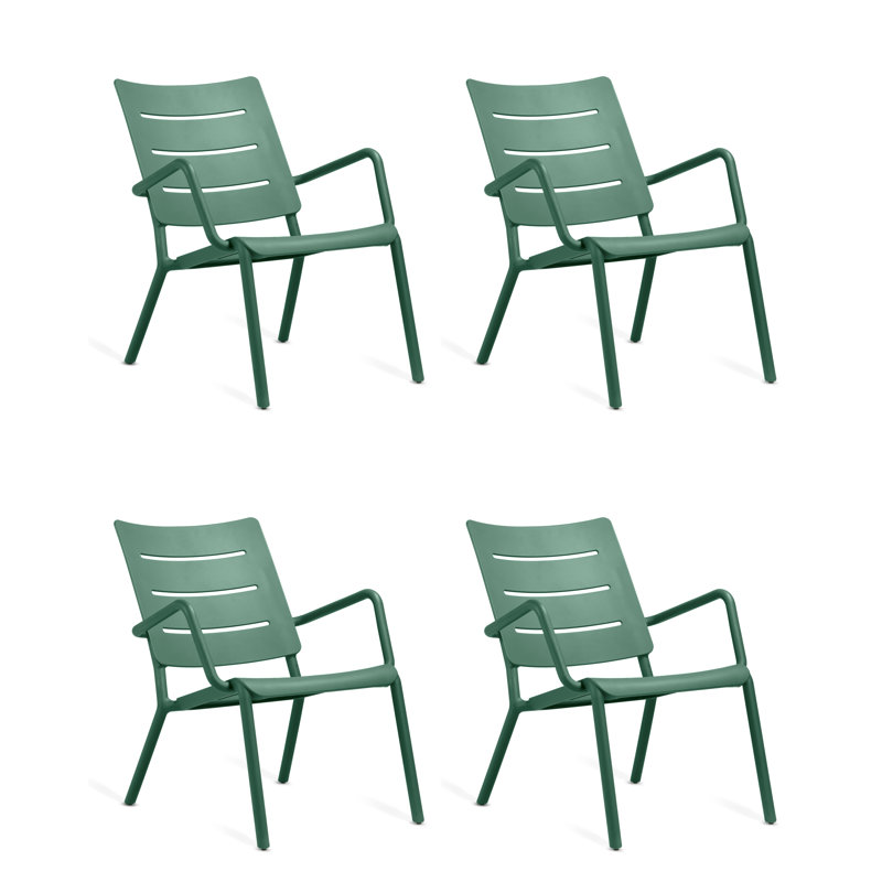 Ensemble de 4 bacs empilables Outo, Vert foncé