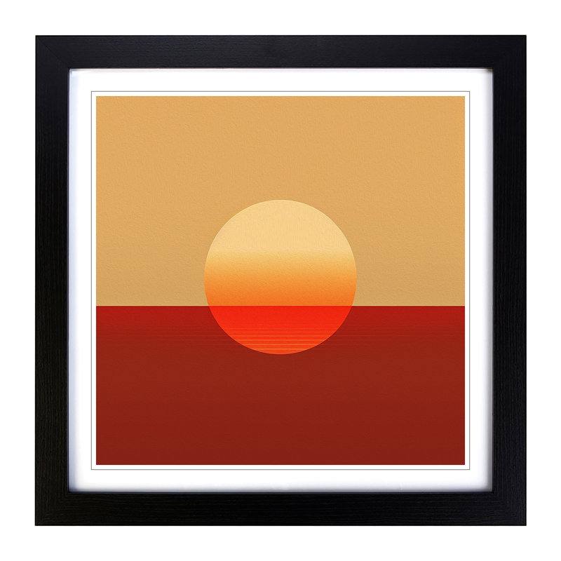 Sun Minimalism No.3 - Framed Print, Black