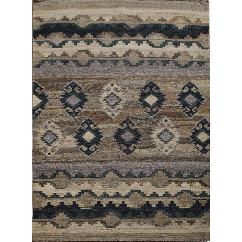 Southwestern Wool Hand Woven Area Rug, Rectangle 155 x 240cm