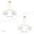 2 Light Soft Gold Large Linear Chandelier With Hand Crafted Off-White Color Fabric Hardback Shades-1979078122