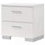 Table de chevet blanche 2 tiroirs ultrabrillante