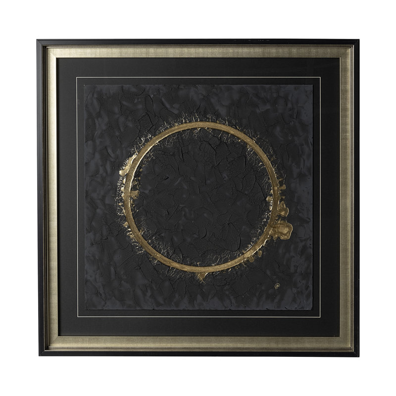 Halo II (noir), œuvre d'art originale sous verre faite à la main, Halo II, Noir, Noir