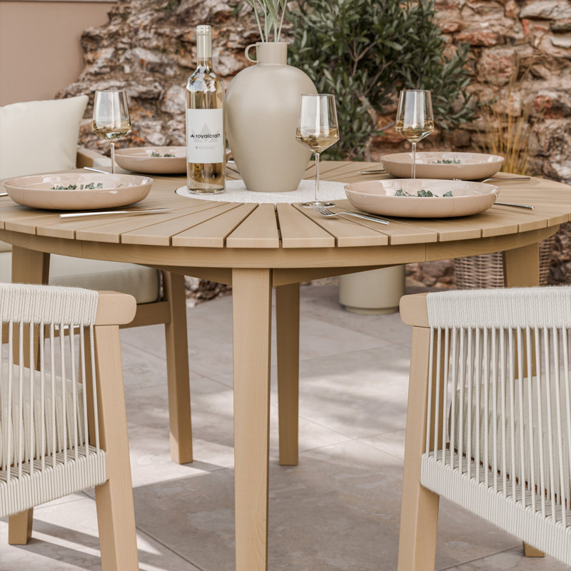 Roma 4 Seater Rope Dining Set, Beige