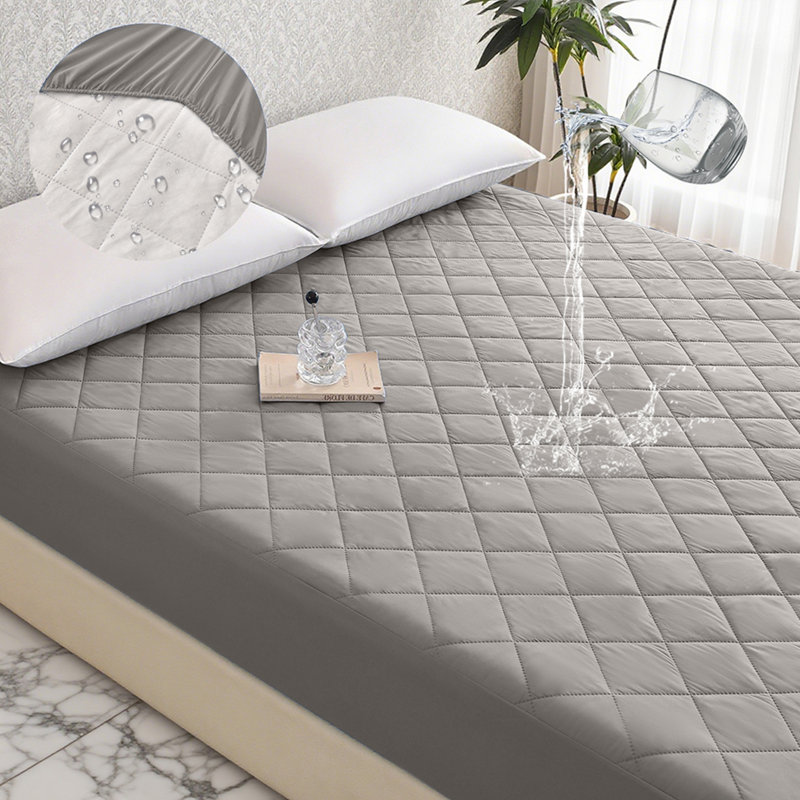 Waterproof And Thick Mattress Protective Pad - Breathable And Dustproof Fit Bed Sheet Design Skin Friendly Bed Cover Suitable For Home Dormitory And Hotel Use