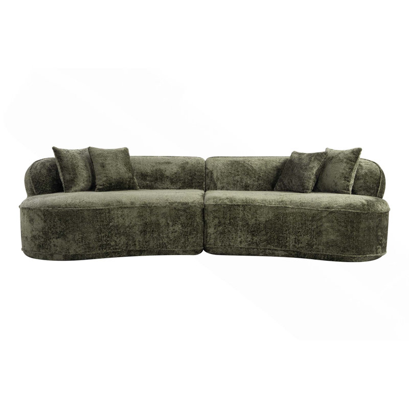 Canapé modulaire moderne en forme de L avec structure éponge et ressorts ensachés, tissu Boucle de qualité supérieure, aucun assemblage requis pour le salon et les appartements