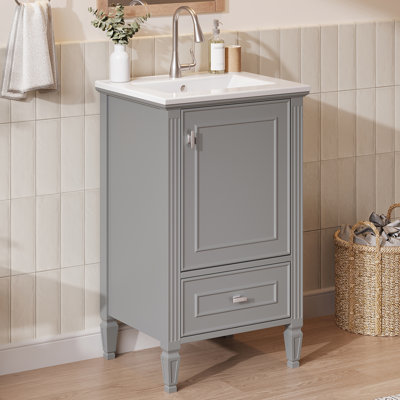 20'' Freestanding Bathroom Vanity With Ceramic Sink