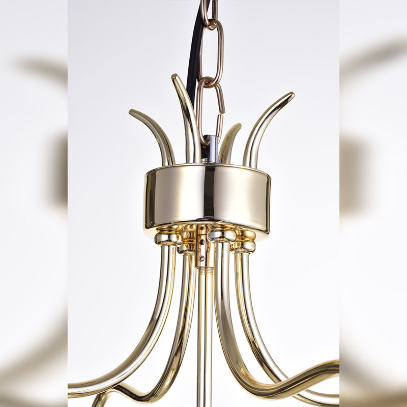 Luminaire suspendu géométrique 4 lumières lanternes Brockdale, Doré