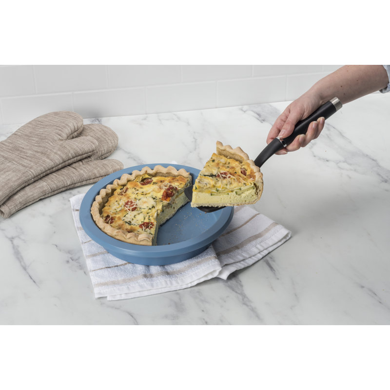 9-In Nonstick Aluminized Steel Round Cake Pan, Contour Silver, Cardamom