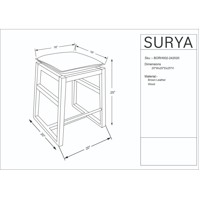 Becki Owens x Surya Richie Counter Stool