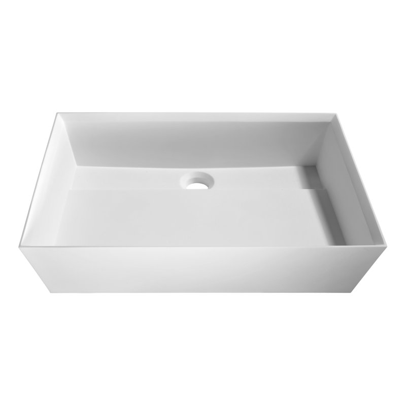 ANZZI Entelea 15.75'' Matte White Plastic Rectangular Bathroom Sink