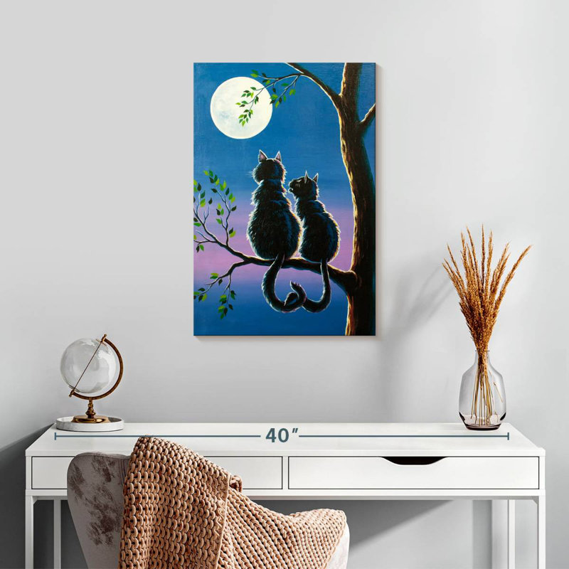 Hardie Moonlit Cat Couple, 24" H x 16" W