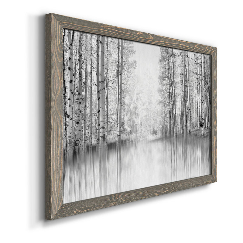 Aspen Reflection - Peinture sur toile encadrée, H 31 po x l 44 po x P 1 po, Toile avec cadre gris
