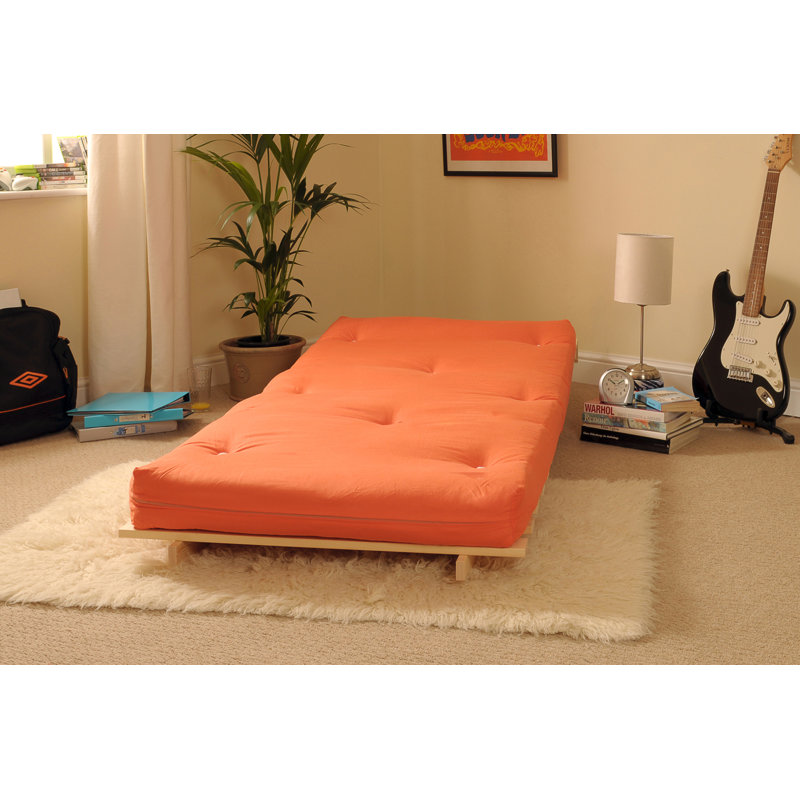 Arlete Upholstered Futon Chair, Orange, 76cm H x 91cm W x 78cm D