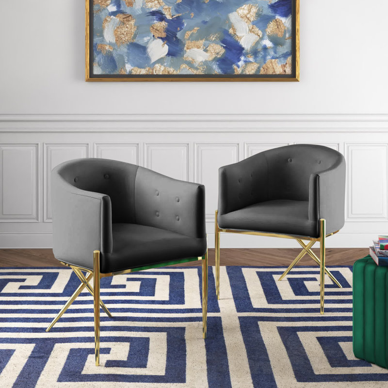 Fauteuil de salle à manger Modway, Gris anthracite, 2