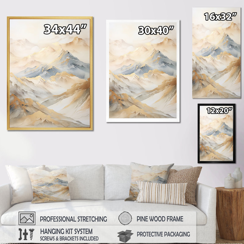 Majestic Mountain Peaks II, Cadre flottant noir, H 44 po x l 34 po x P 1,5 po