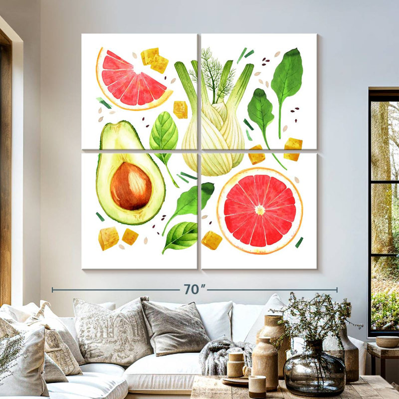 Yarlin Vegetables And Fruits, 57" H x 57" W