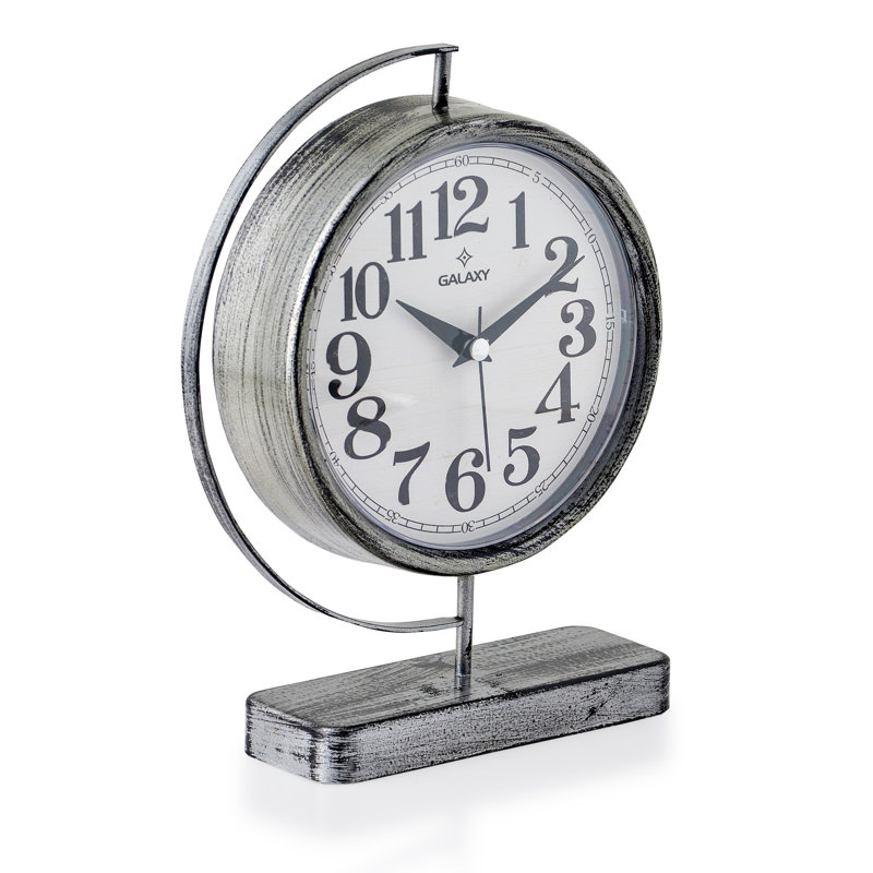 Becknell Elegant Metal Decorative Clock, 7.5 x 9.8 inches, Grey Color | 100% Metal Construction, 0.4 inches Thick | Silent Mechanism, Requires 1 AA Battery (Not Included) | Perfect for Home Decor & Office Spaces