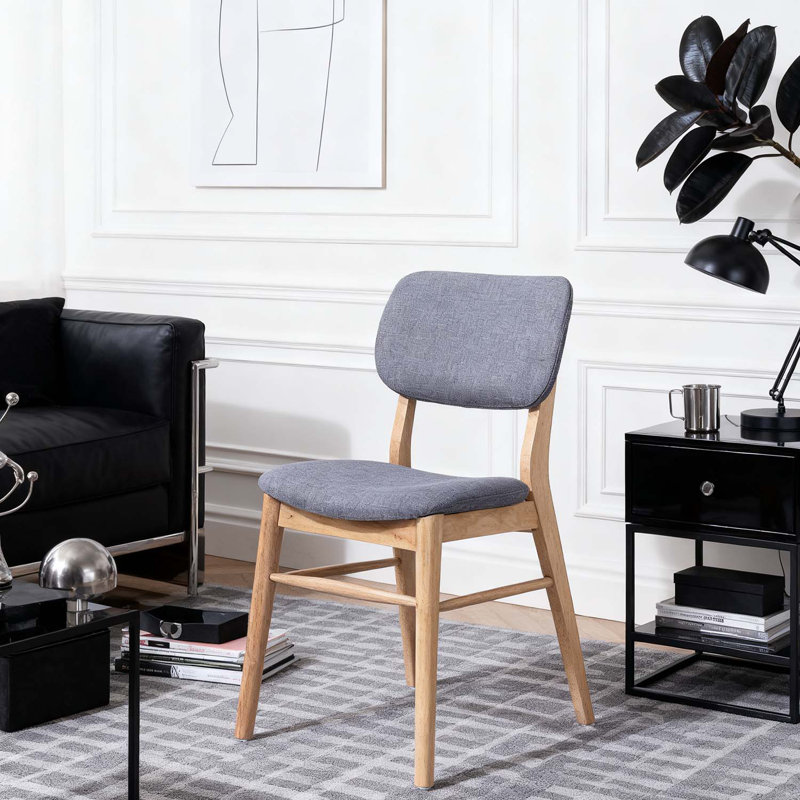 Ensemble de 2 chaises de salle à manger rembourrées de style Mid-Century avec structure en bois, élégantes et confortables
