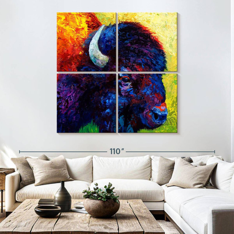 Brampt Bison Head III, 74" H x 74" W