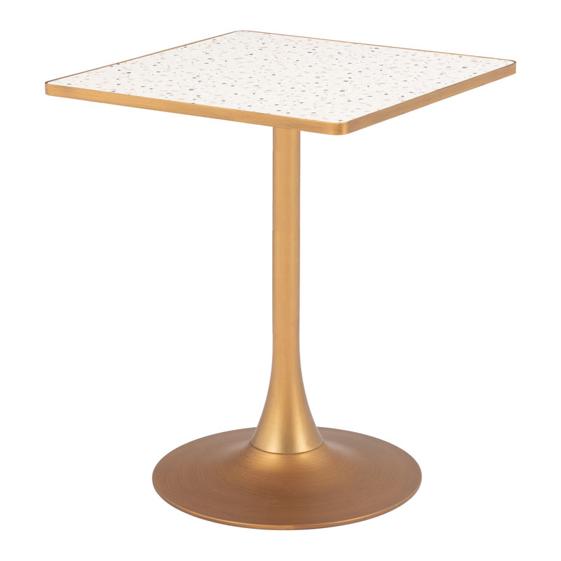Table bistro bistro moderne, Doré, Beige