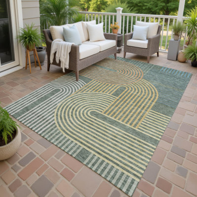 Machine Washable Indoor/Outdoor Chantille ACN2549 Mid-Century Modern Rug