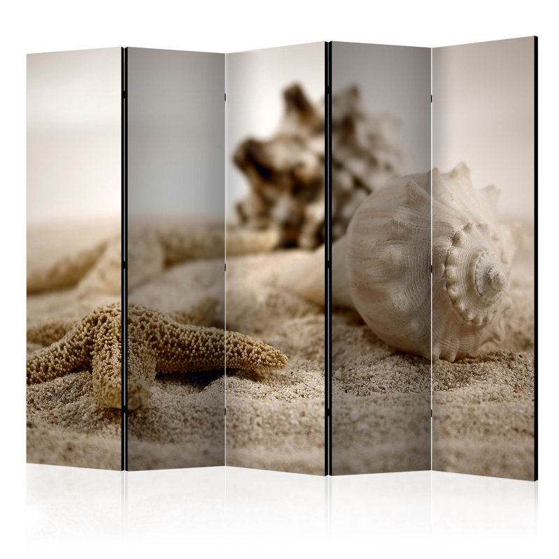 Hamsini 225cm W x 172cm H 5 - Panel Solid Wood Folding Room Divider