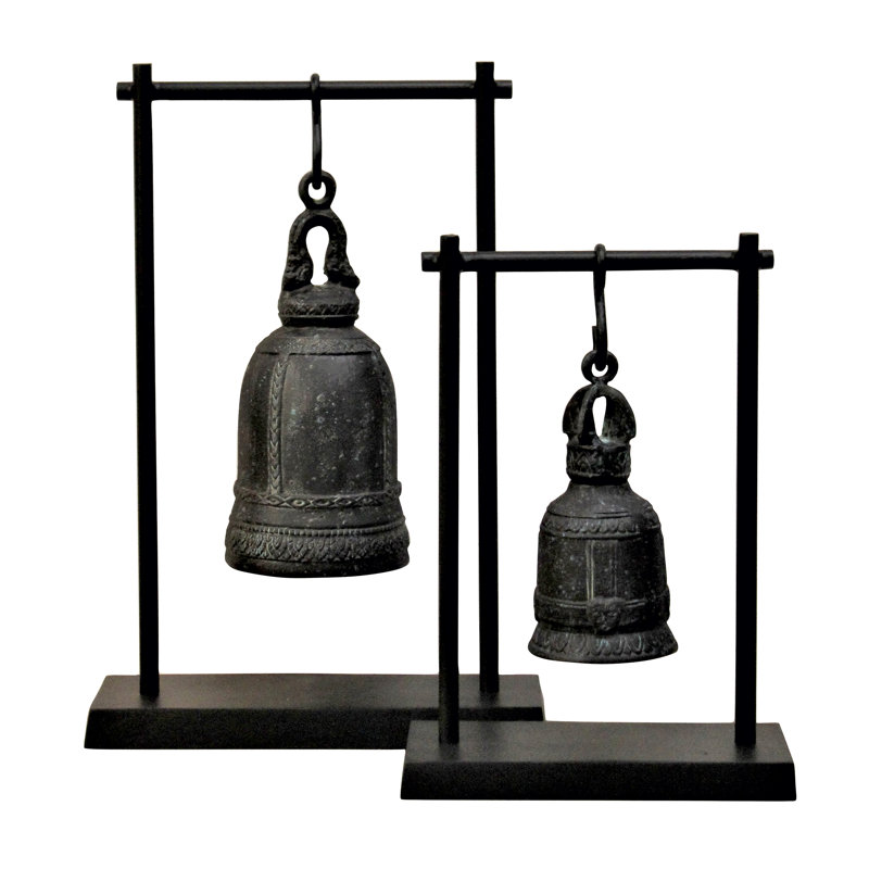Cloche antique Navindra - vert-de-gris mat - noir mat - petit