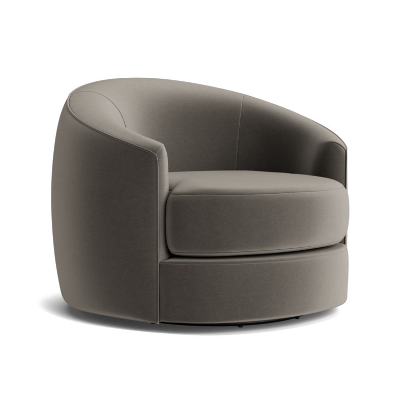 Giselle Full Swivel Chair, Performance Velvet - Graphite