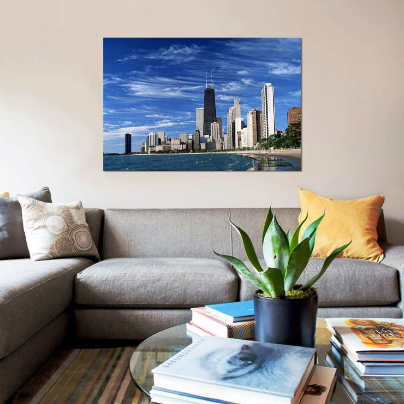 Downtown Chicago - Print on Canvas, 66.04 cm H x 45.72 cm W x 1.91 cm D, Wrapped Canvas
