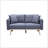 E 56.5" Dark Gray Linen Fabric Loveseat With USB Charging Ports Pockets & Pillows