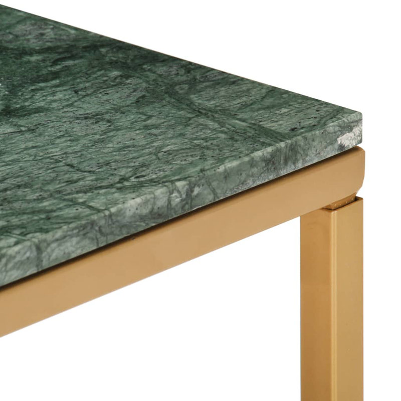Camyla Frame Coffee Table, 35cm H x 40cm W x 40cm D, Green, Gold