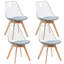 Chaises de salle à manger Fashank Modern 19''W, revêtement gris transparent, siège en bois massif et coussins.-1428993806