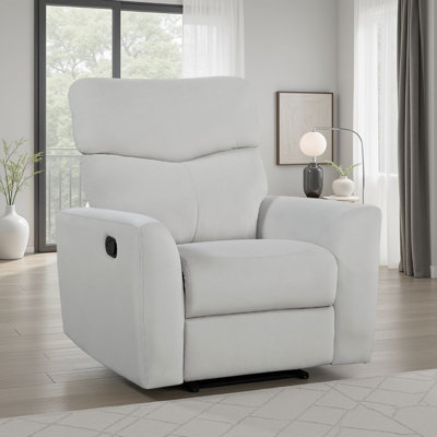 Fauteuil inclinable manuel, siège rembourré en polyester gris de 38 po, tirette