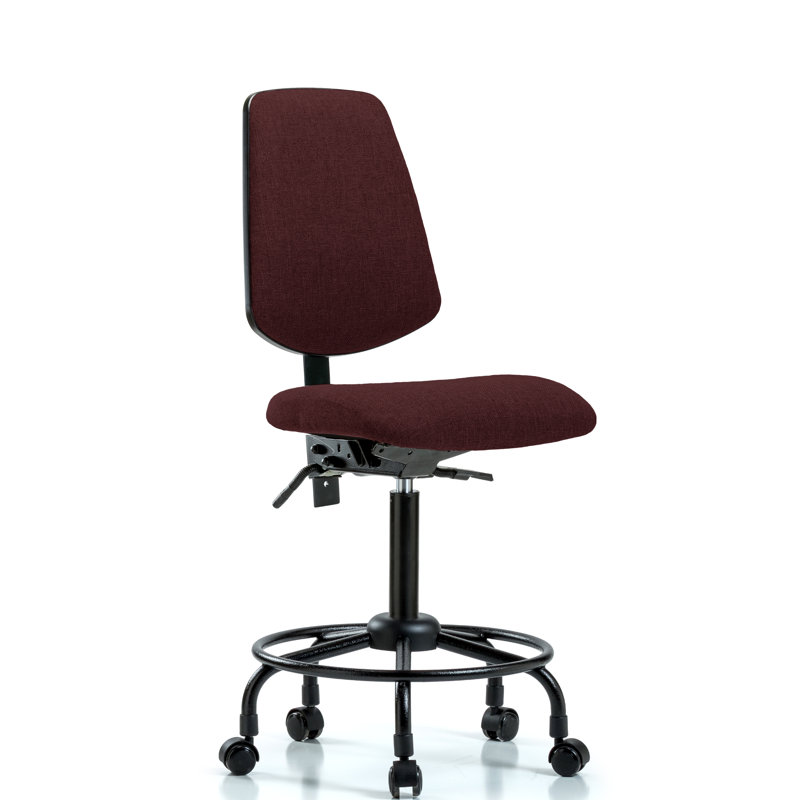 Mavis Drafting Chair, Burgundy, Included, Casters