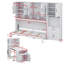 Lit escamotable simple avec placard, tiroirs et bureau
