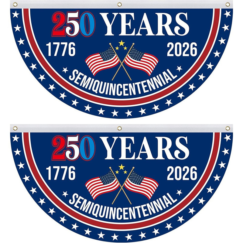 4 juillet - Bruant patriotique - décor de drapeau américain 250e anniversaire (paquet de 2)