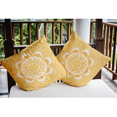 Housse et insert de coussin carré Ikat Mandala