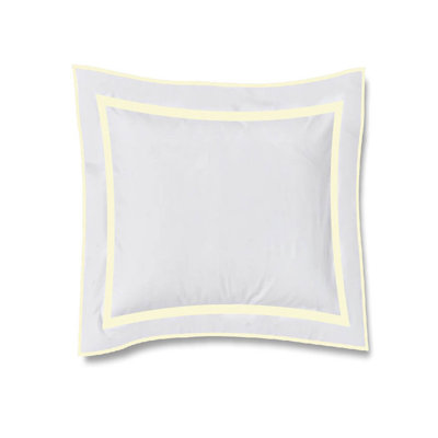 400TC Embroidery & Border Cotton Sateen Solid Euro Sham